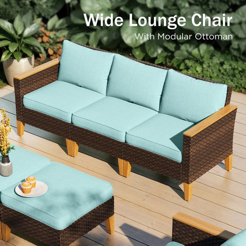9-Piece Rattan Half-Moon Curved Luxury Outdoor Sofa