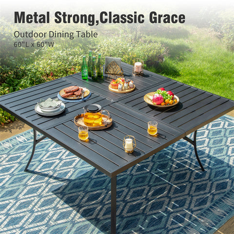 9-Piece Outdoor Patio Dining Set with Handcrafted Rattan Rope Chairs