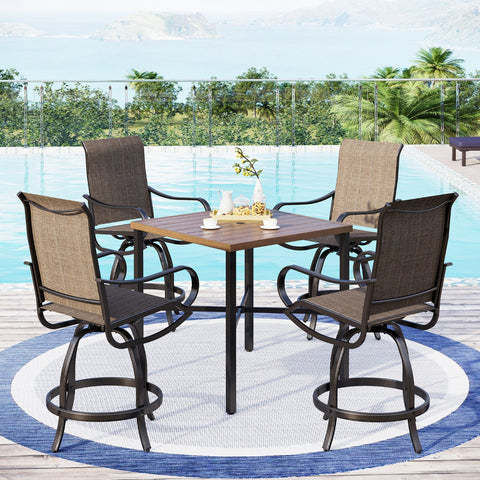 Patio Bar Stool Set Outdoor High Top Table 
