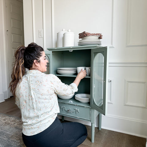 Mint Green Antique Sideboard