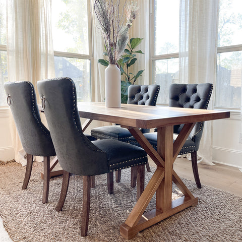 PU Leather Wing Back Side Dining Room Chairs Set of 4