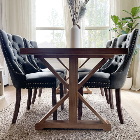 PU Leather Wing Back Side Dining Room Chairs Set of 4