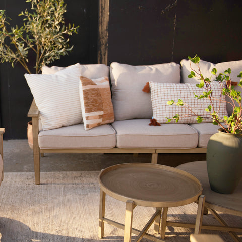 5 Seat Outdoor Wooden-like Conversation Set with Coffee Table