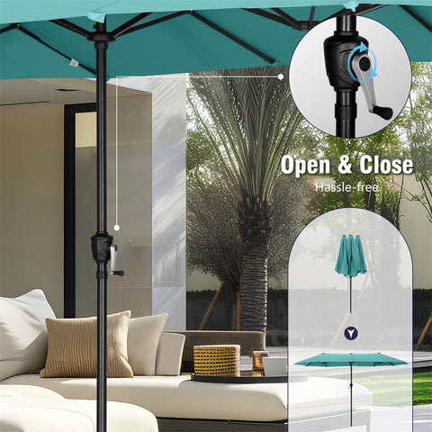 13ft Large Double-Sided Outdoor Patio Umbrella