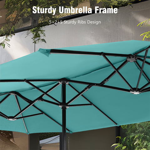 13ft Large Double-Sided Outdoor Patio Umbrella