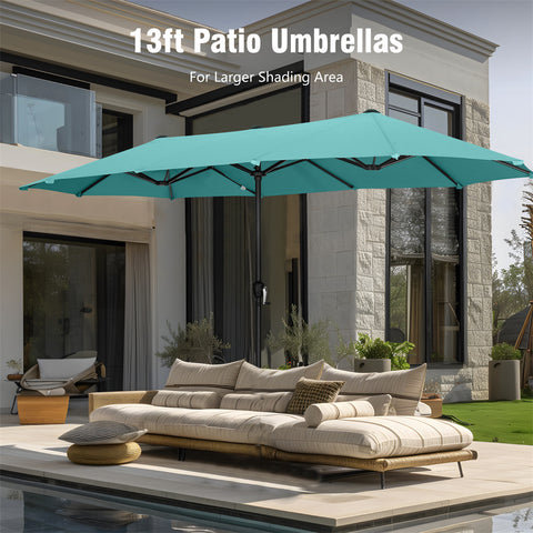 13ft Large Double-Sided Outdoor Patio Umbrella