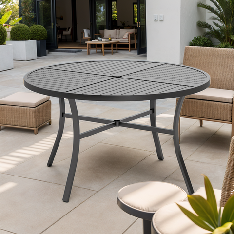 5/7-Piece Outdoor Patio Dining Set with Round Table and High Back Textilene Swivel Chair