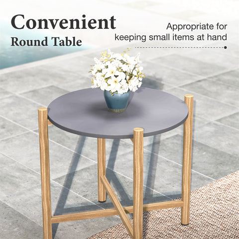 5 Seats Rope Weaving Patio Conversation Sofa Set with Coffee Table, End Table & Ottoman