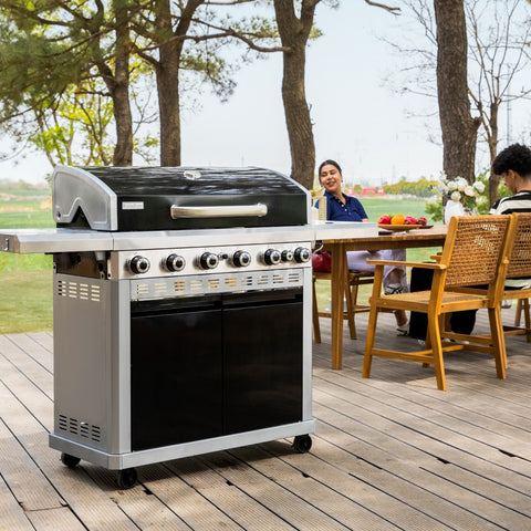6-Burner 740 sq.in. Extra Large Gas BBQ Grill with Griddle & Side Burner