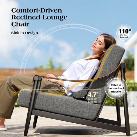 5-Seater Outdoor Conversation Sofa Set with Extra Thick Cushion and 2 Coffee Table