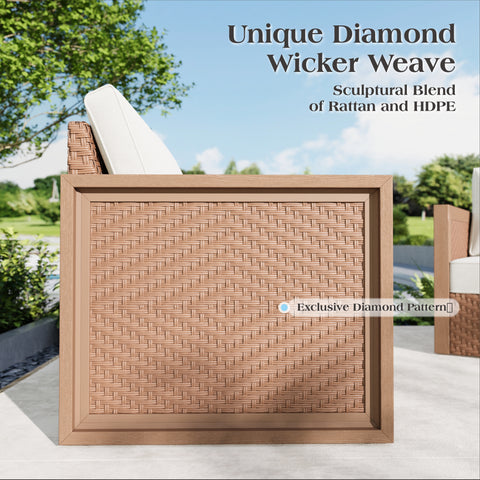 HDPE Patio Wicker Sofa Chairs With Cushions