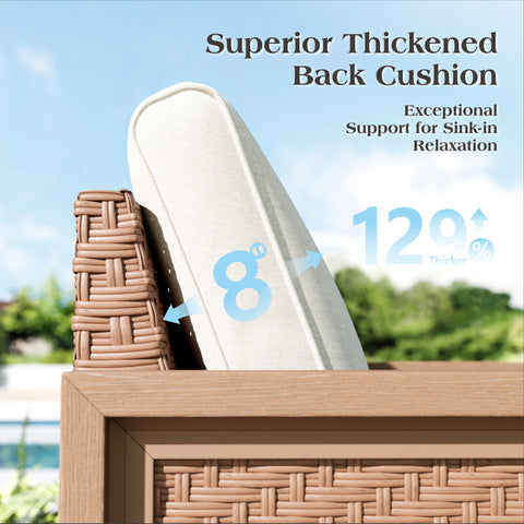 HDPE Patio Wicker Sofa Chairs With Cushions
