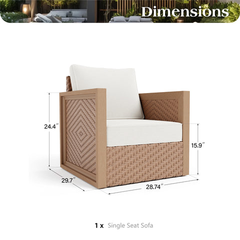 HDPE Patio Wicker Sofa Chairs With Cushions