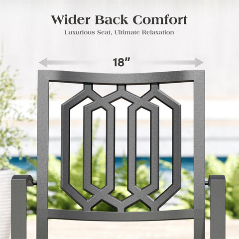 Outdoor Patio Metal Dining Chairs for Garden, Backyard