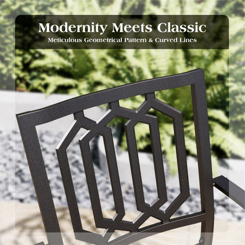 Outdoor Patio Metal Dining Chairs for Garden, Backyard