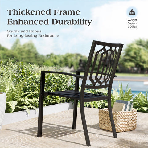 Outdoor Patio Metal Dining Chairs for Garden, Backyard