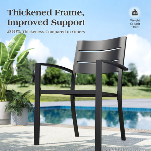 Outdoor Patio Metal Dining Chairs for Garden, Backyard