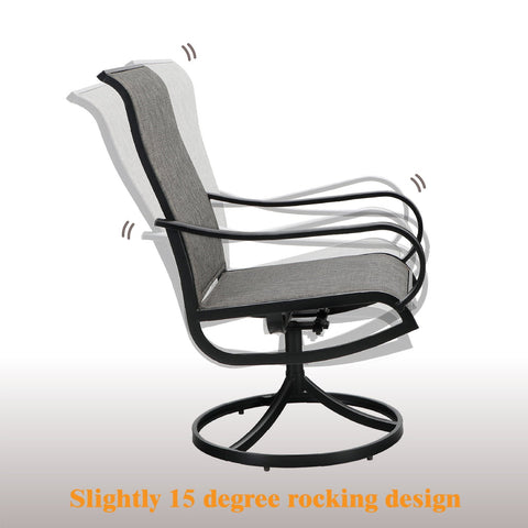 5-Piece Textilene Swivel Chairs Patio Dining Set