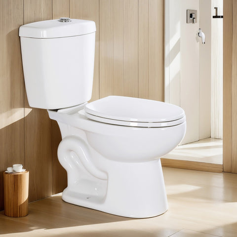Two-piece Single/Dual Flush 17" Elongated Standard Bathroom Toilet