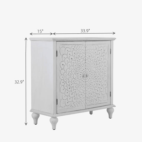 Sunflower Carved Accent Cabinet and Chest of Drawers