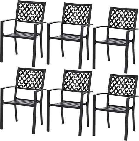 Outdoor Patio Metal Dining Chairs for Garden, Backyard