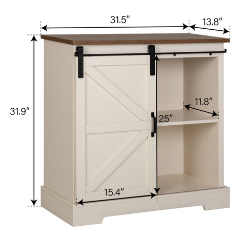Farmhouse Sideboard with Sliding Barn Door