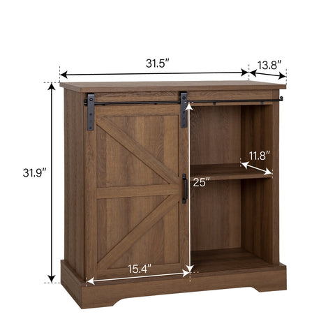 Farmhouse Sideboard with Sliding Barn Door