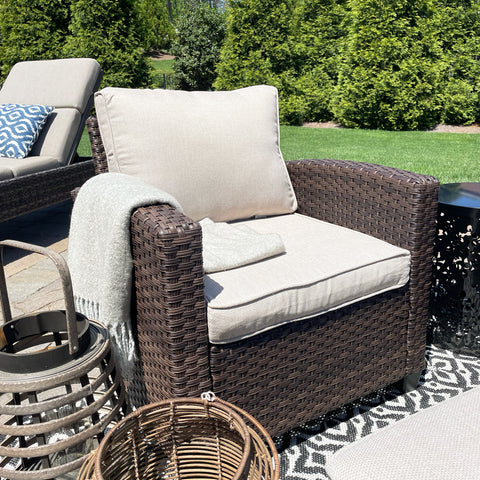 Upgraded Outdoor Sofa Set Rattan Set with Thick Cushions