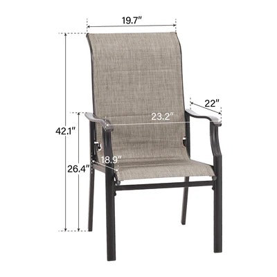 7-Piece Rectangle Steel Table & 6 Textilene Dining Chairs Outdoor Dining Set