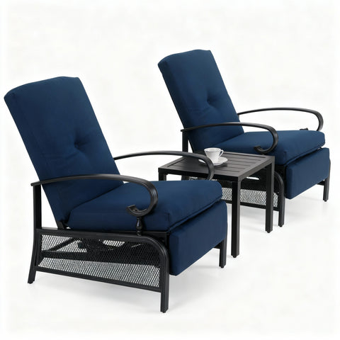 Adjustable Patio Metal Relaxing Recliner Lounge Chair