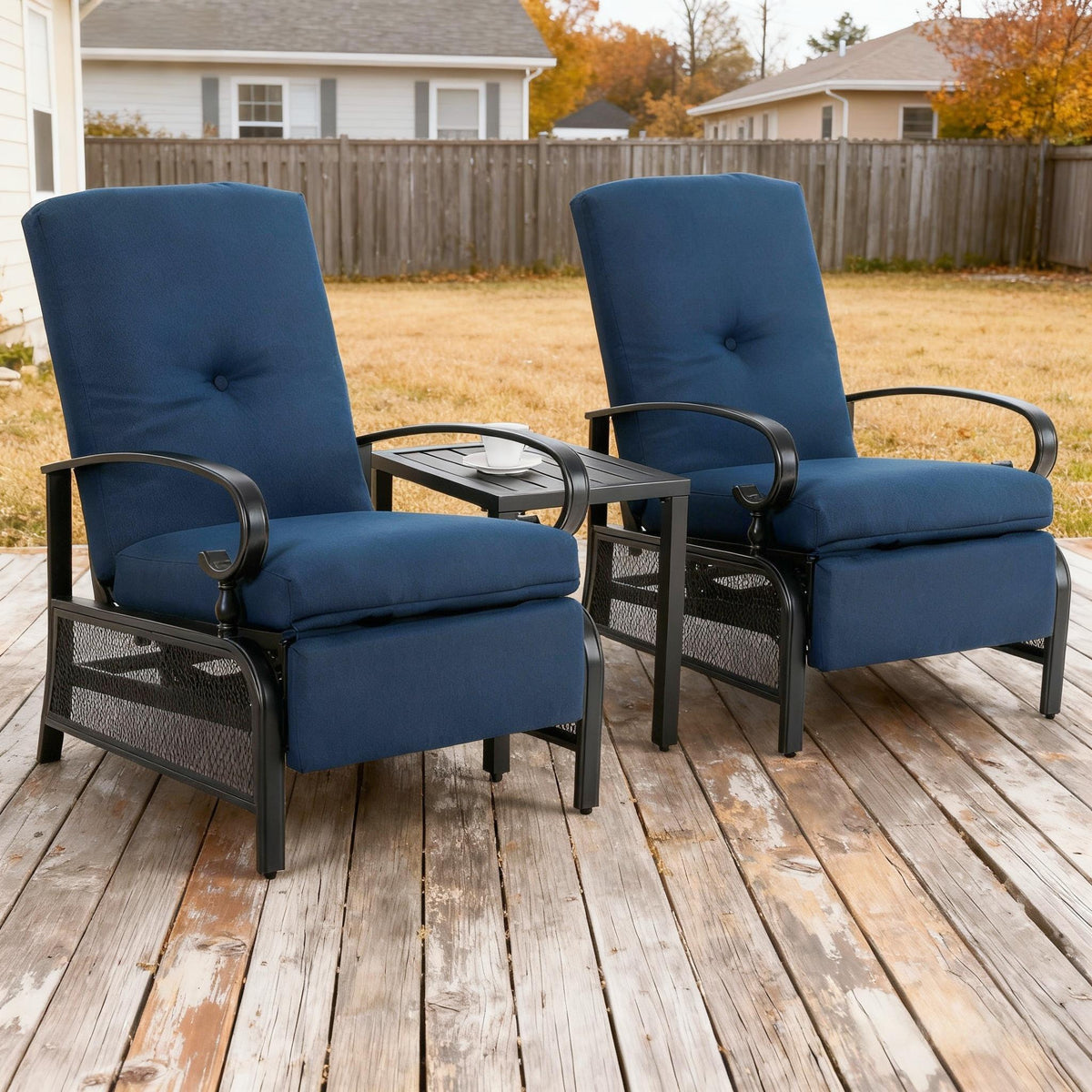 Adjustable Patio Metal Relaxing Recliner Lounge Chair