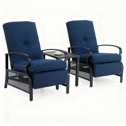 Adjustable Patio Metal Relaxing Recliner Lounge Chair