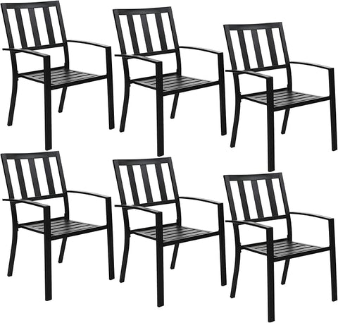 Outdoor Patio Metal Dining Chairs for Garden, Backyard