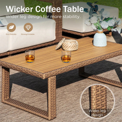 6-Seater Modern Wicker Outdoor Conversation Sofa set