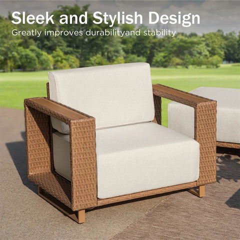 6-Seater Modern Wicker Outdoor Conversation Sofa set