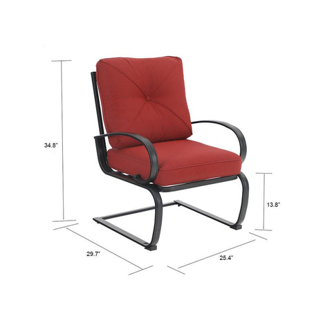 C-Spring Metal Cushioned Lounge Chairs