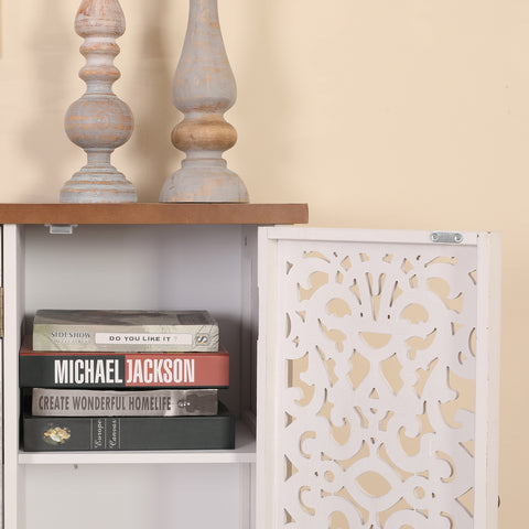 Accent Storage Cabinet with Decorative Carved