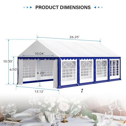 13'x26' Scalloped Valance Party Tent Canopy Shelter with Heavy Duty Design (Includes Carry Bag)