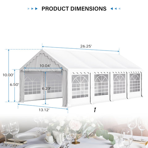13'x26' Scalloped Valance Party Tent Canopy Shelter with Heavy Duty Design (Includes Carry Bag)