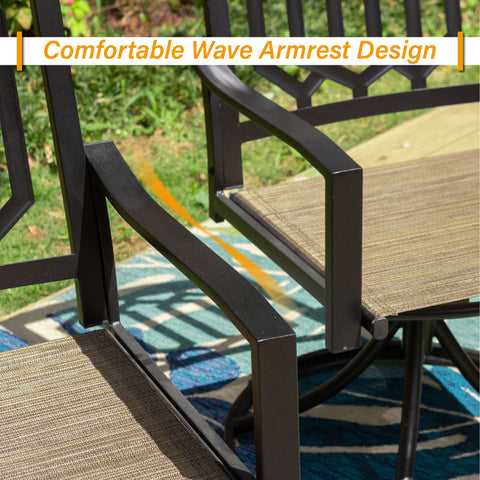 Textilene Patio Dining Chair with Steel Frame