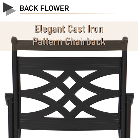 2-Piece Hollow-out Patio Dining Chairs with Thick Cushions