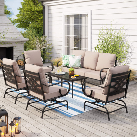 American Style Elegant Back Pattern Patio Sofa Set