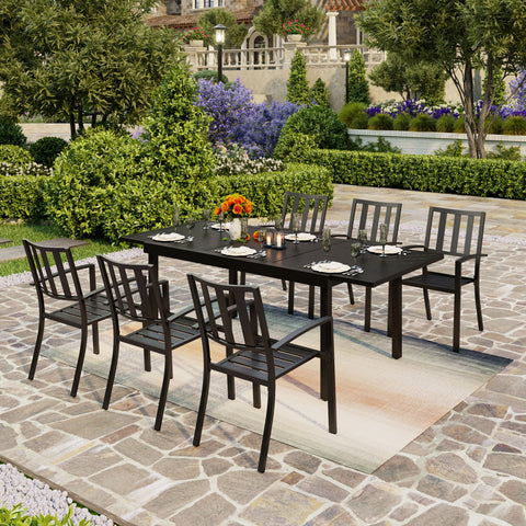 9-piece / 7-piece Patio Dining Sets Expandable Table and Classic Steel Chairs