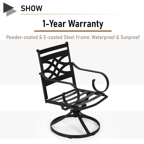 2-Piece Hollow-out Patio Dining Chairs with Thick Cushions