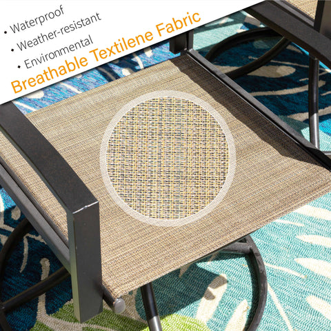 Textilene Patio Dining Chair with Steel Frame