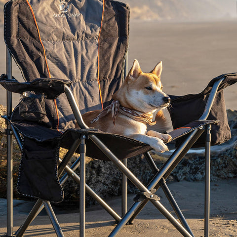 Oversized Portable Folding Camping Chair with Cooler Bag for Sports, Beach, Hiking, Fishing