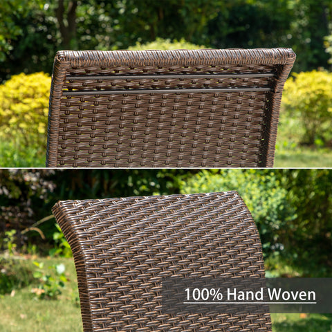 Rattan Swivel Patio Dining Chairs, Set of 2