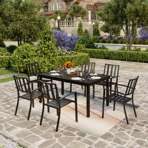 9-piece / 7-piece Patio Dining Sets Expandable Table and Classic Steel Chairs