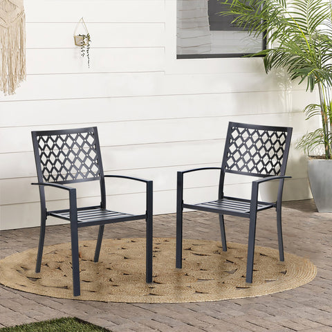 Outdoor Patio Metal Dining Chairs for Garden, Backyard