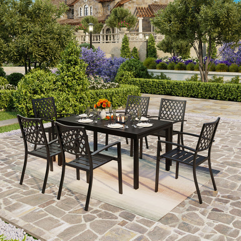 9-piece / 7-piece Patio Dining Sets Expandable Table and Classic Steel Chairs